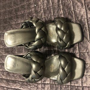 Black braided sandals